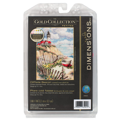 Dimensions Gold Collection Petite Cliffside Beacon Counted Cross Stitch Kit, 5" x 7"