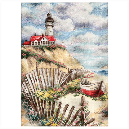 Dimensions Gold Collection Petite Cliffside Beacon Counted Cross Stitch Kit, 5" x 7"