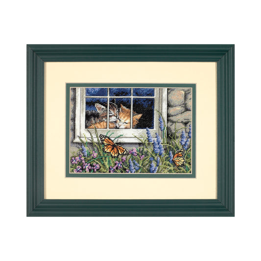 Dimensions Gold Collection Petite Feline Love Counted Cross Stitch Kit, 7" x 5"