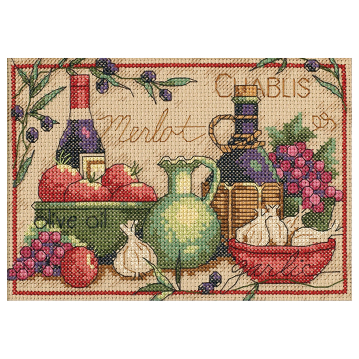 Dimensions Mediterranean Flavors Counted Cross Stitch Kit, 7" x 5"