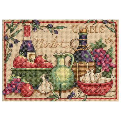 Dimensions Mediterranean Flavors Counted Cross Stitch Kit, 7" x 5"
