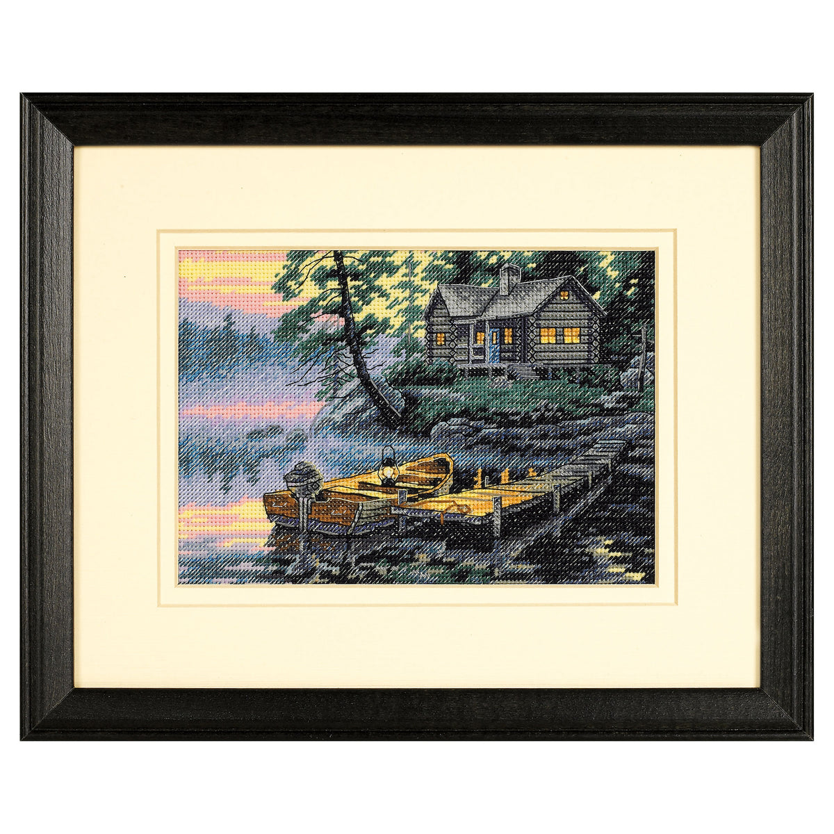 Dimensions Gold Collection Petite Morning Lake Counted Cross Stitch Kit, 7" x 5"
