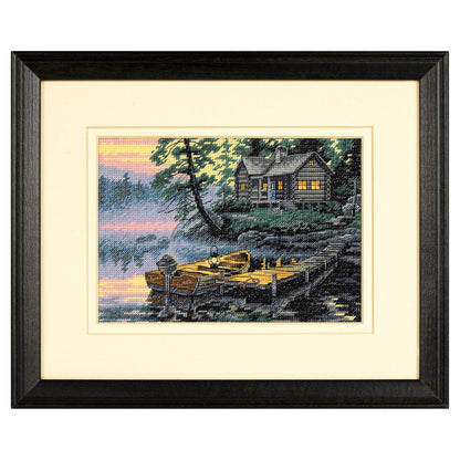 Dimensions Gold Collection Petite Morning Lake Counted Cross Stitch Kit, 7" x 5"