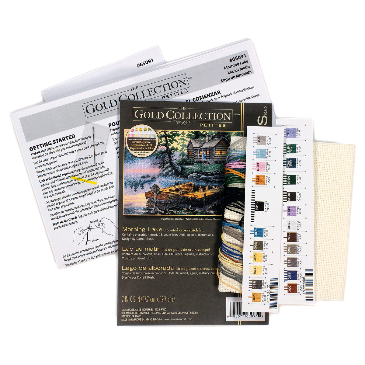 Dimensions Gold Collection Petite Morning Lake Counted Cross Stitch Kit, 7" x 5"