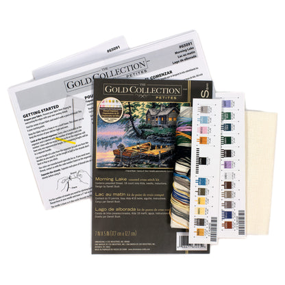 Dimensions Gold Collection Petite Morning Lake Counted Cross Stitch Kit, 7" x 5"