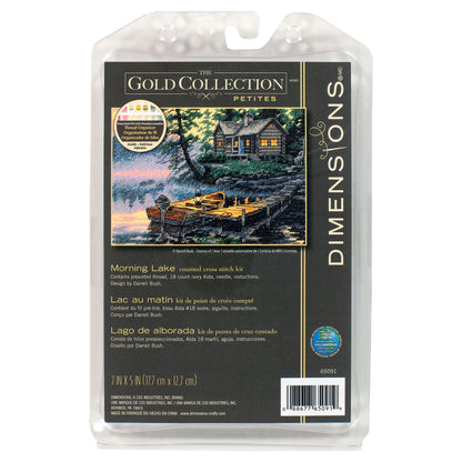 Dimensions Gold Collection Petite Morning Lake Counted Cross Stitch Kit, 7" x 5"