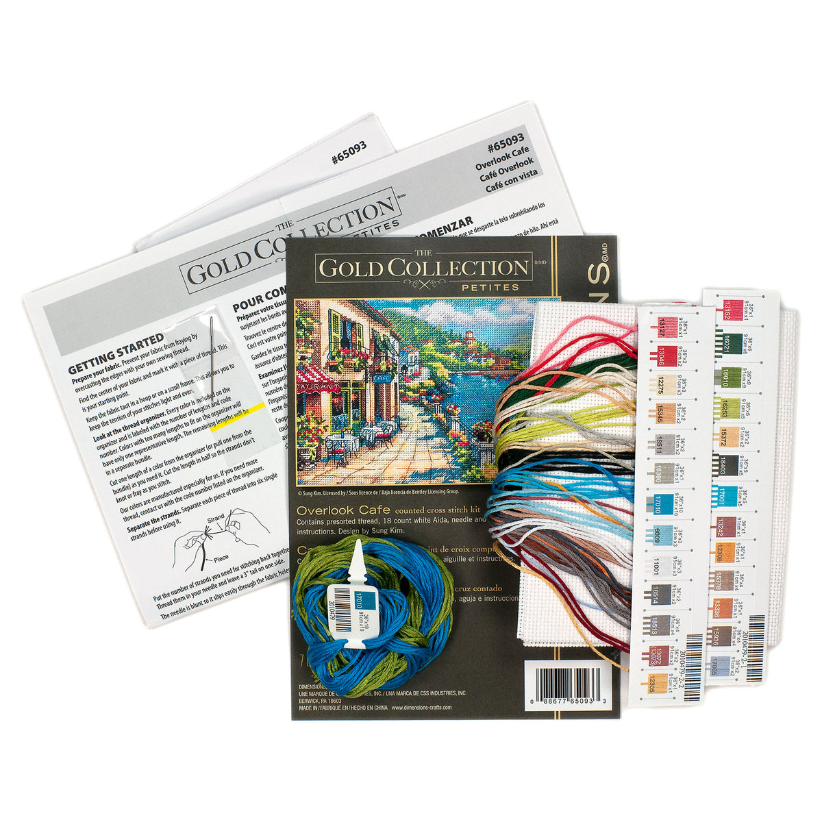 Dimensions Gold Collection Petite Overlook Cafe Counted Cross Stitch Kit, 7" x 5"