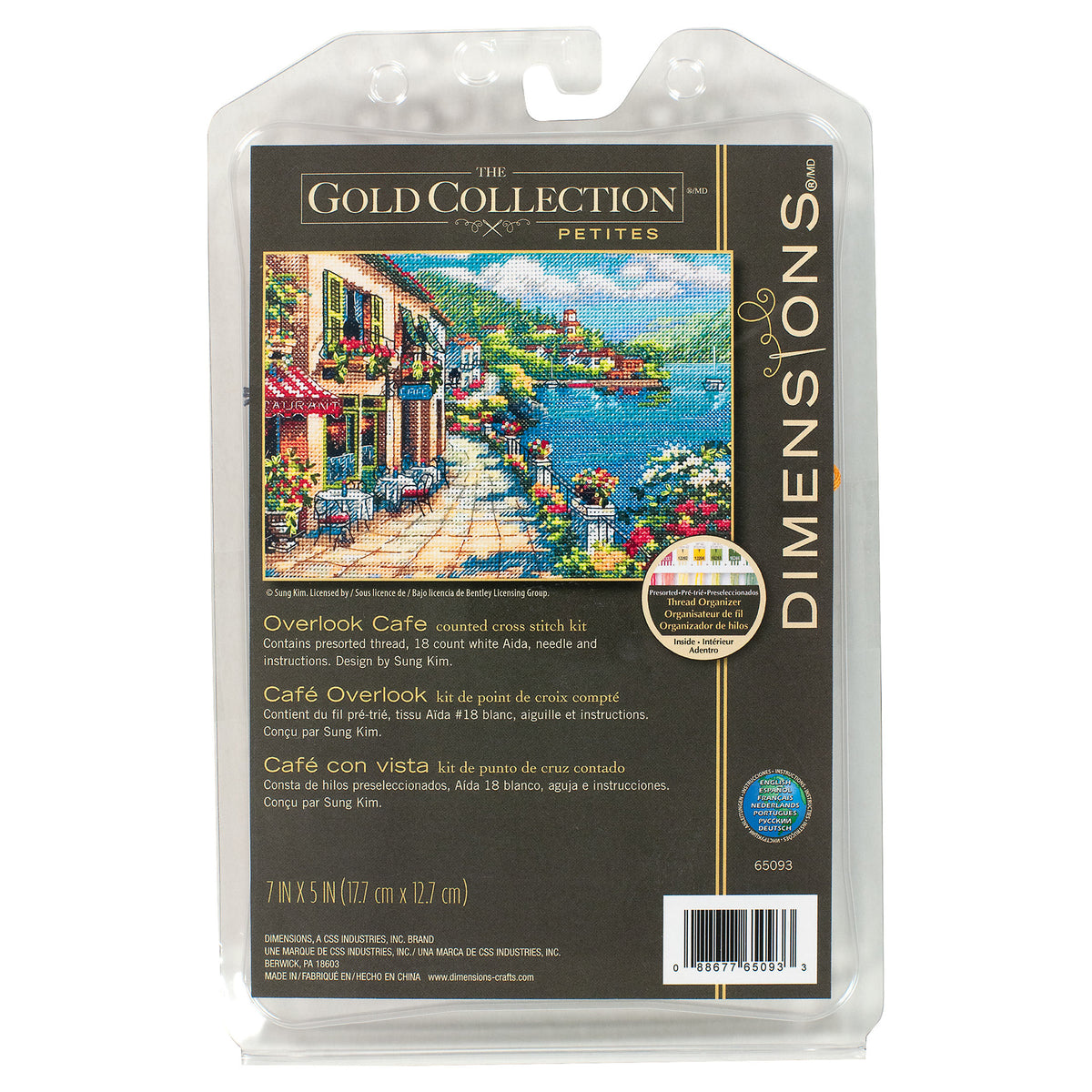 Dimensions Gold Collection Petite Overlook Cafe Counted Cross Stitch Kit, 7" x 5"