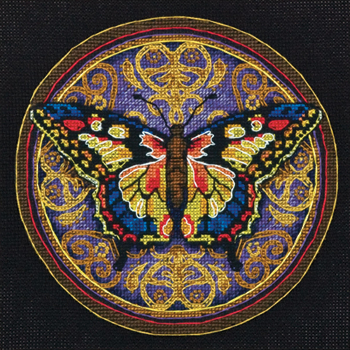 Dimensions Gold Collection Petite Ornate Butterfly Counted Cross Stitch Kit, 6" x 6"