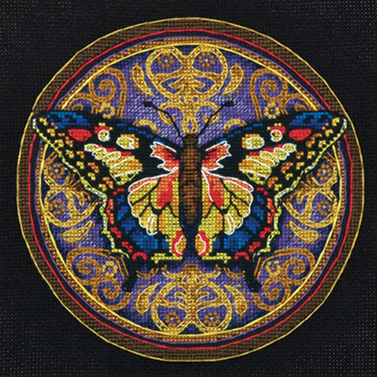 Dimensions Gold Collection Petite Ornate Butterfly Counted Cross Stitch Kit, 6" x 6"