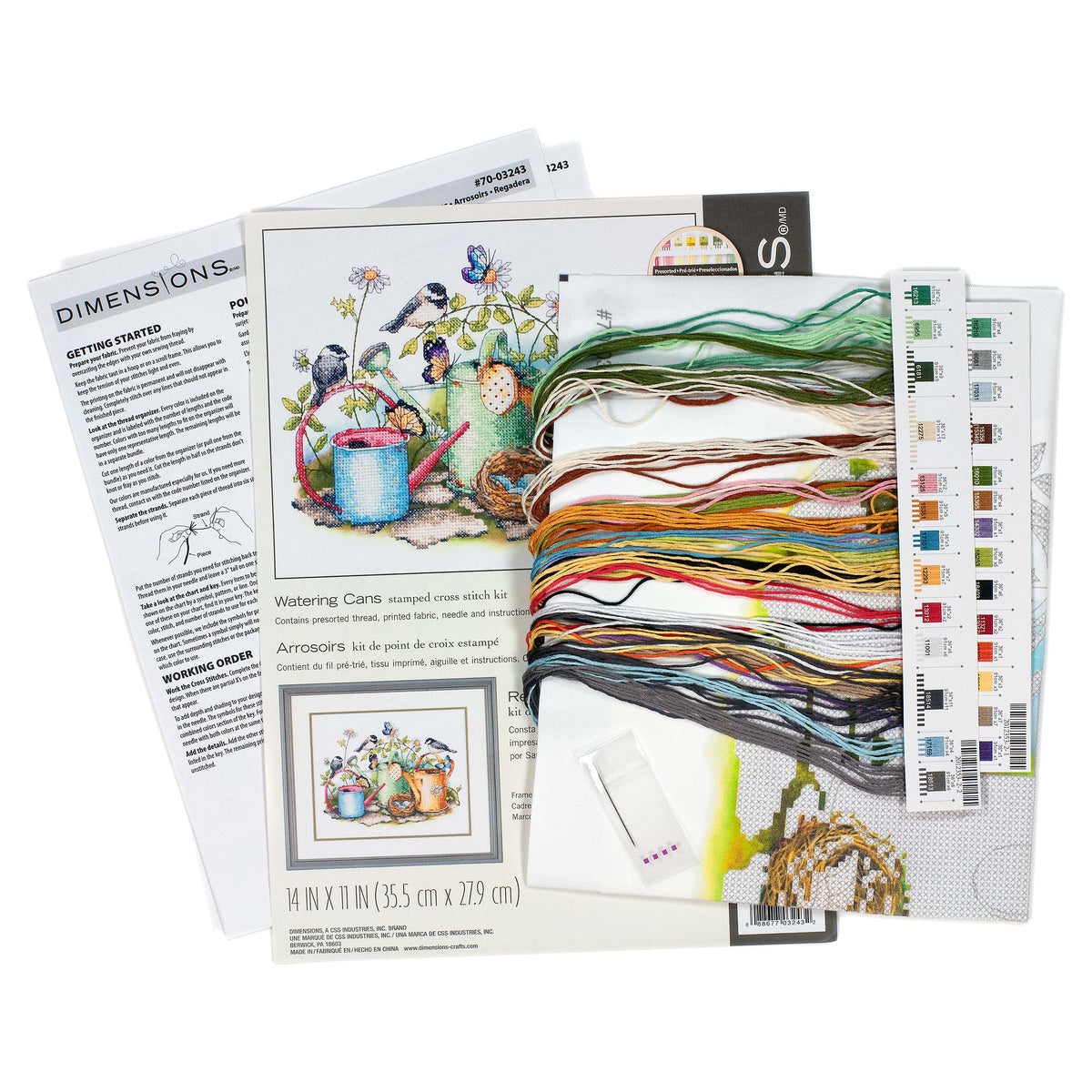 Dimensions Watering Cans Stamped Cross Stitch Kit, 14" x 11"