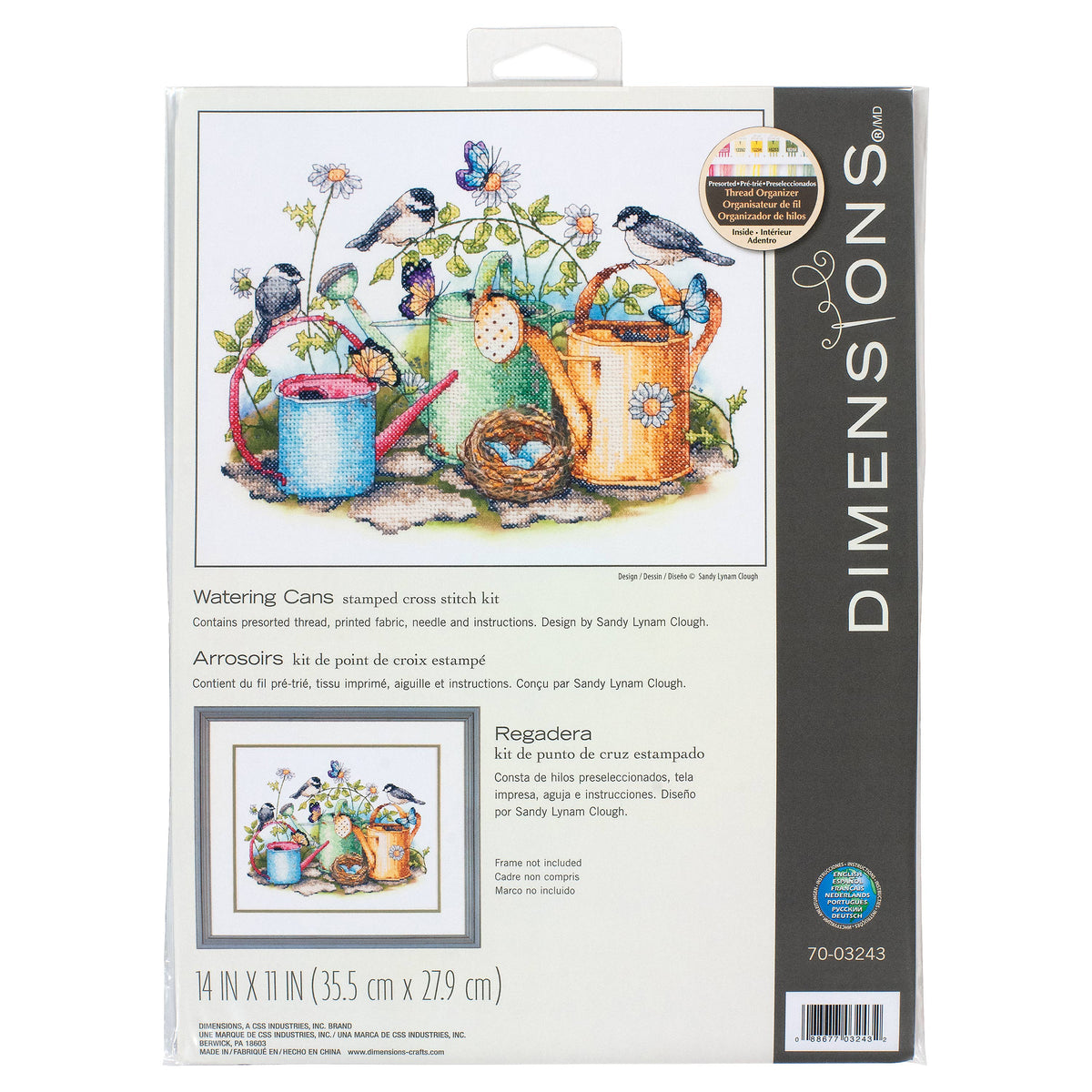 Dimensions Watering Cans Stamped Cross Stitch Kit, 14" x 11"
