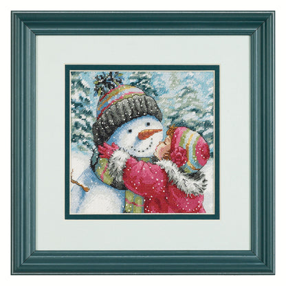 Dimensions Gold Collection Petite A Kiss for Snowman Counted Cross Stitch Kit, 6" x 6"