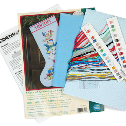 Dimensions Stack of Critters Stocking Counted Cross Stitch Kit, 16" long