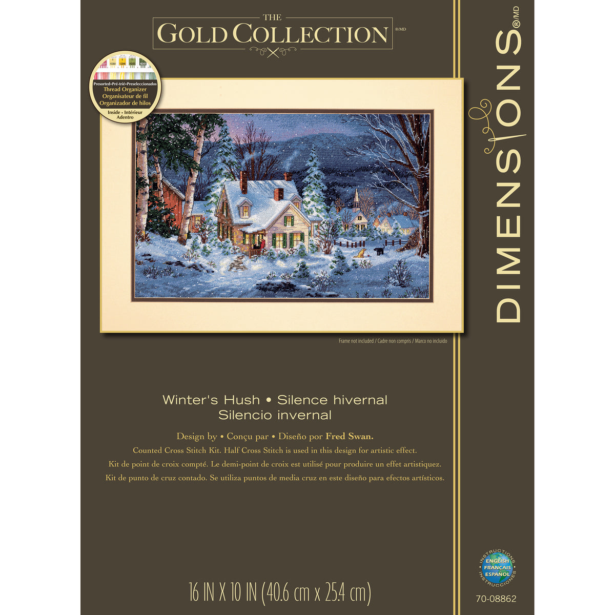 Dimensions Gold Collection Winter's Hush Counted Cross Stitch Kit, 16" x 10"