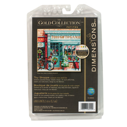 Dimensions Gold Collection Petite Toy Shoppe Counted Cross Stitch Kit, 6" x 6"