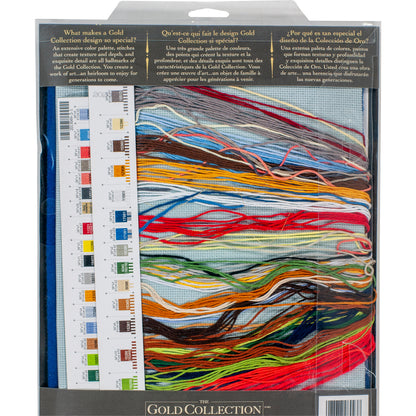 Dimensions Gold Collection Santa's Flight Stocking Counted Cross Stitch Kit, 16" long