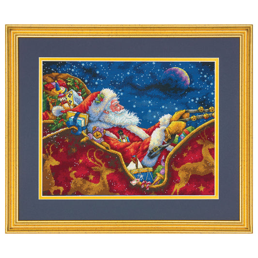 Dimensions Gold Collection Santa's Midnight Ride, 14" x 11"