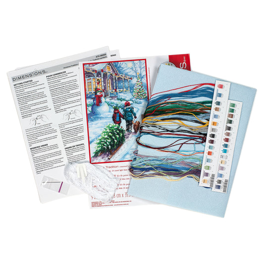 Dimensions Christmas Tradition Counted Cross Stitch Kit, 9" x 14"
