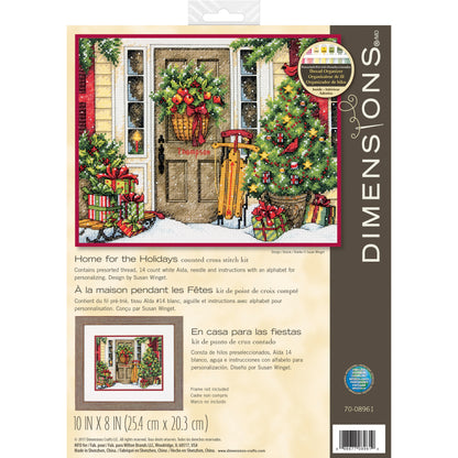 Dimensions Home for the Holidays Counted Cross Stitch Kit, 10" x 8"