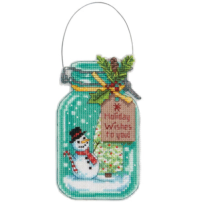 Dimensions Christmas Jar Ornaments Counted Cross Stitch Kit, Set of 4