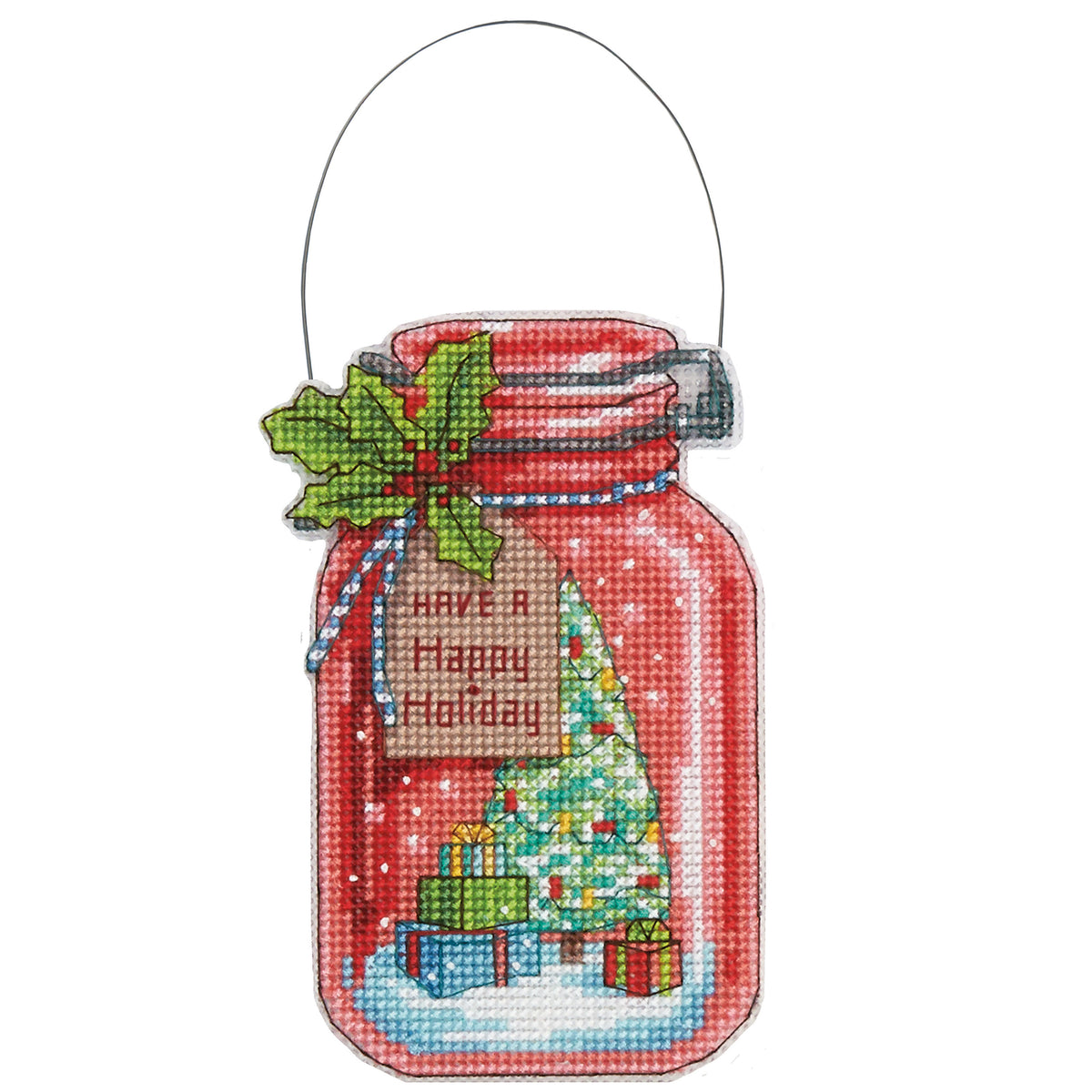 Dimensions Christmas Jar Ornaments Counted Cross Stitch Kit, Set of 4
