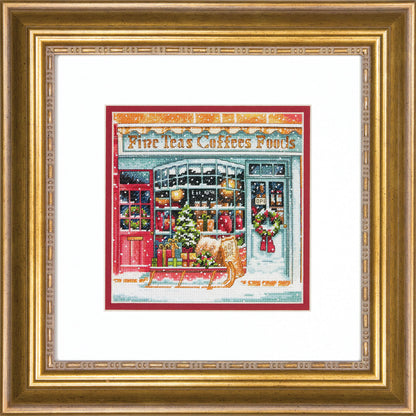 Dimensions Gold Collection Petite Coffee Shoppe Counted Cross Stitch Kit, 6" x 6"