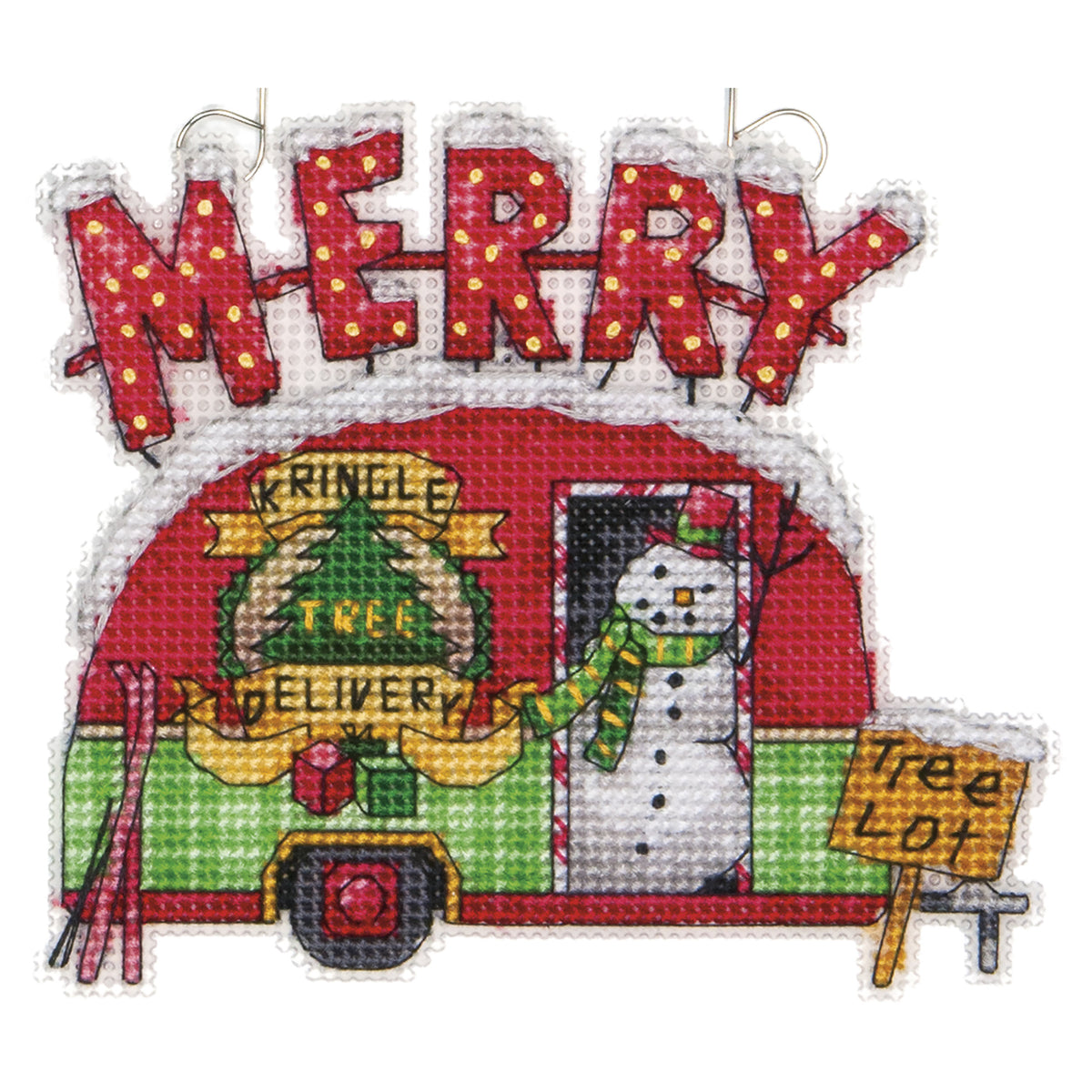 Dimensions Holiday Truck Ornaments Counted Cross Stitch Kit, Set of 4