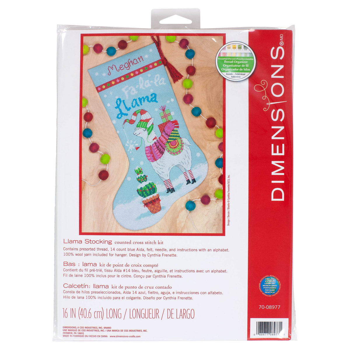 Dimensions Llama Stocking Counted Cross Stitch Kit, 16" long