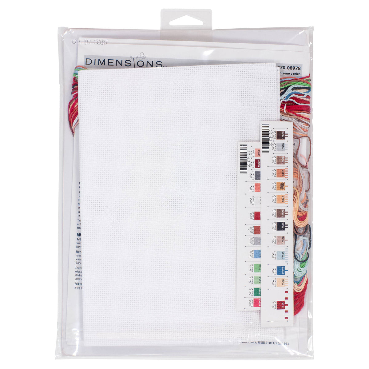 Dimensions Reindeer & Hedgehog Stocking Counted Cross Stitch Kit, 16" long