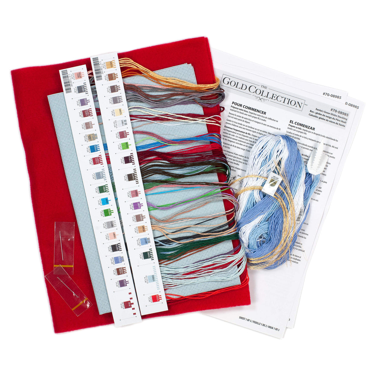 Dimensions Gold Collection Santa's Snow Globe Stocking Counted Cross Stitch Kit, 16" long