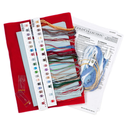 Dimensions Gold Collection Santa's Snow Globe Stocking Counted Cross Stitch Kit, 16" long