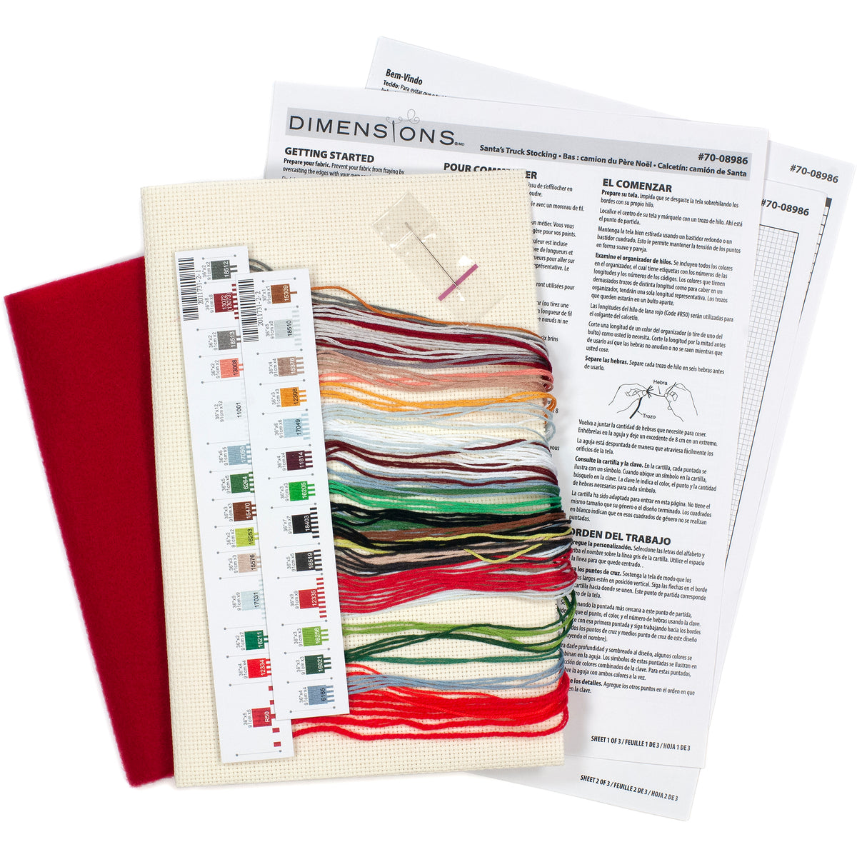 Dimensions Santa’s Truck Stocking Counted Cross Stitch Kit, 16" long