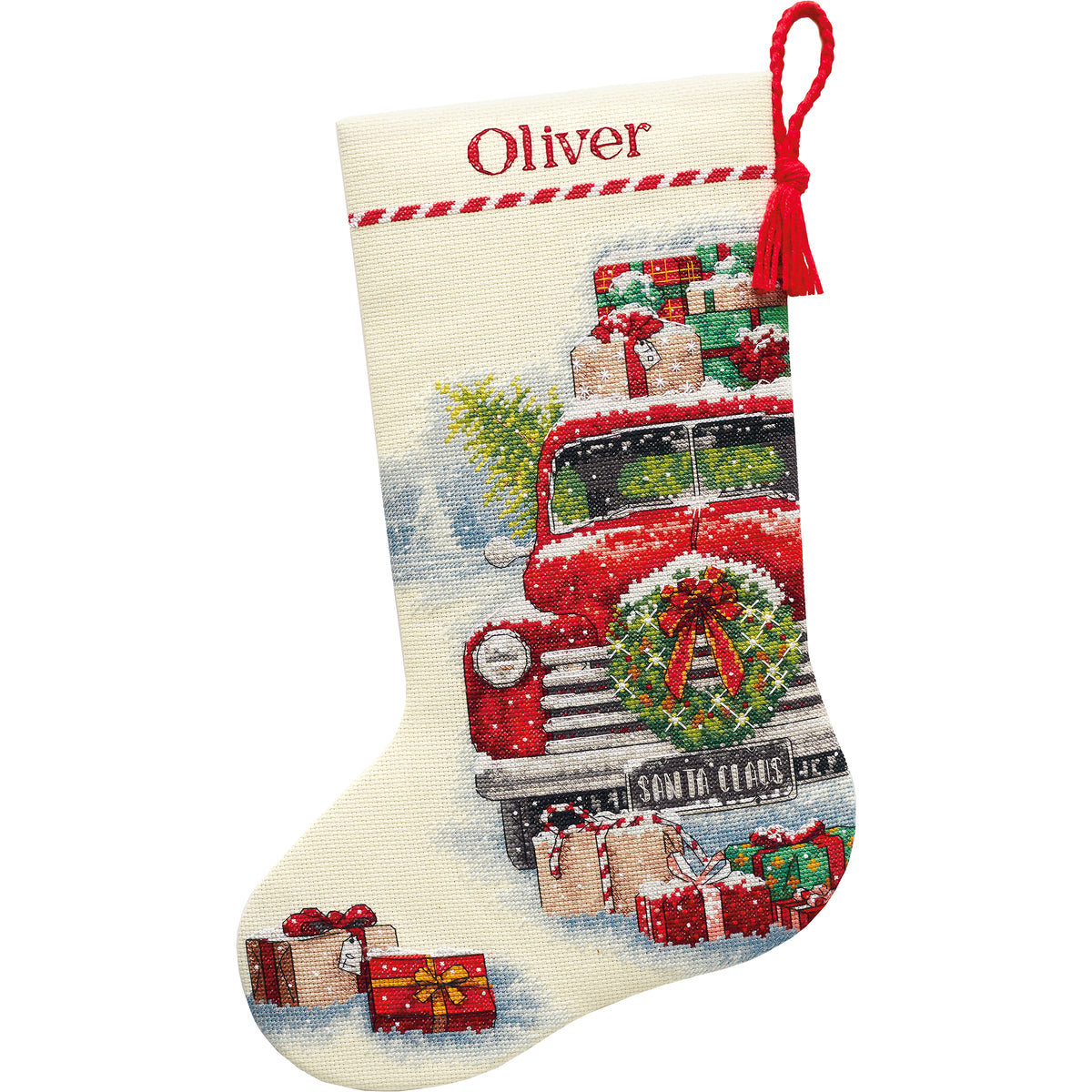 Dimensions Santa’s Truck Stocking Counted Cross Stitch Kit, 16" long
