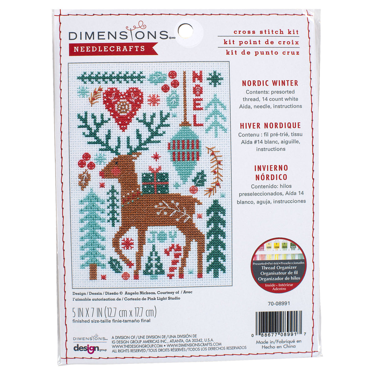 Dimensions Nordic Winter Counted Cross Stitch Kit, 5" x 7"