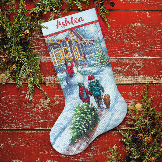 Dimensions Christmas Tradition Stocking Counted Cross Stitch Kit, 16" long