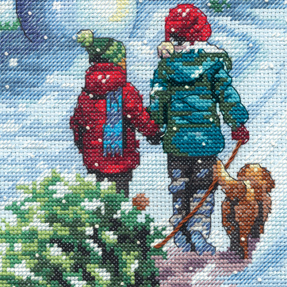 Dimensions Christmas Tradition Stocking Counted Cross Stitch Kit, 16" long