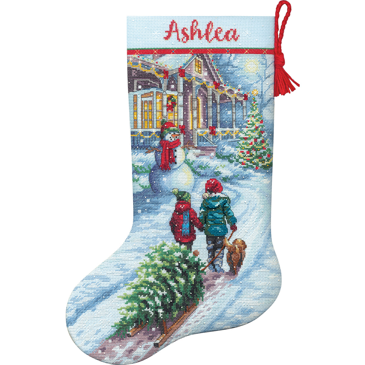 Dimensions Christmas Tradition Stocking Counted Cross Stitch Kit, 16" long