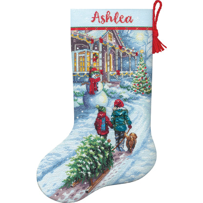 Dimensions Christmas Tradition Stocking Counted Cross Stitch Kit, 16" long