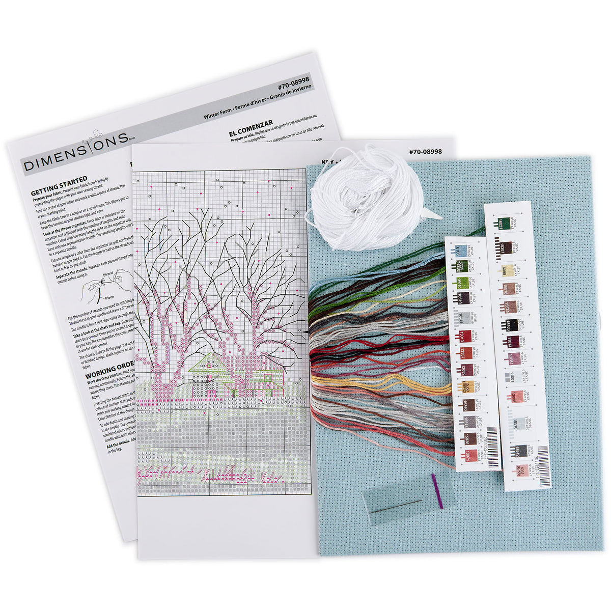 Dimensions Winter Farm Counted Cross Stitch Kit, 18" x 6"