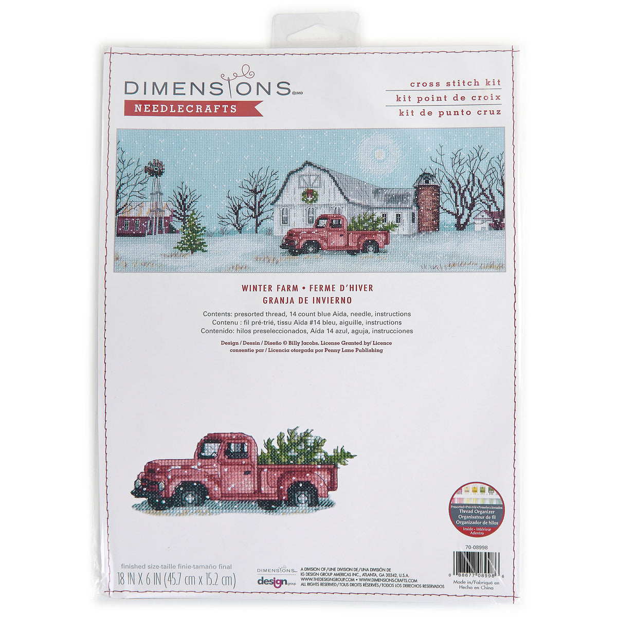 Dimensions Winter Farm Counted Cross Stitch Kit, 18" x 6"