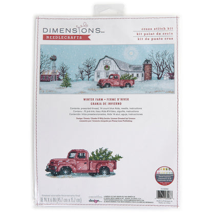 Dimensions Winter Farm Counted Cross Stitch Kit, 18" x 6"