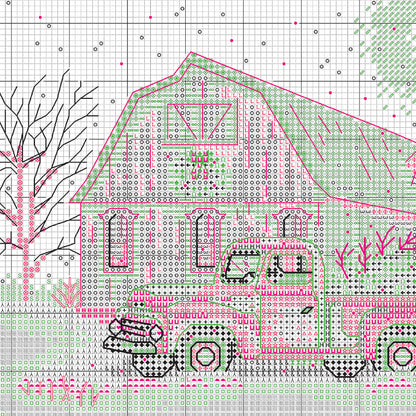 Dimensions Winter Farm Counted Cross Stitch Kit, 18" x 6"