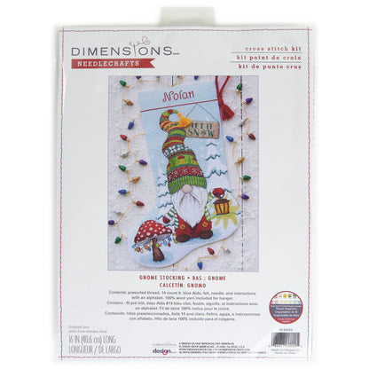 Dimensions Gnome Stocking Counted Cross Stitch Kit, 16" long