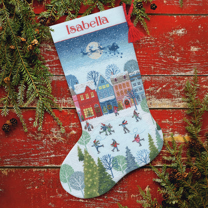 Dimensions Skating Stocking Counted Cross Stitch Kit, 16" long