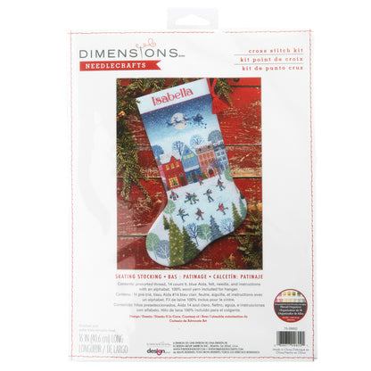 Dimensions Skating Stocking Counted Cross Stitch Kit, 16" long