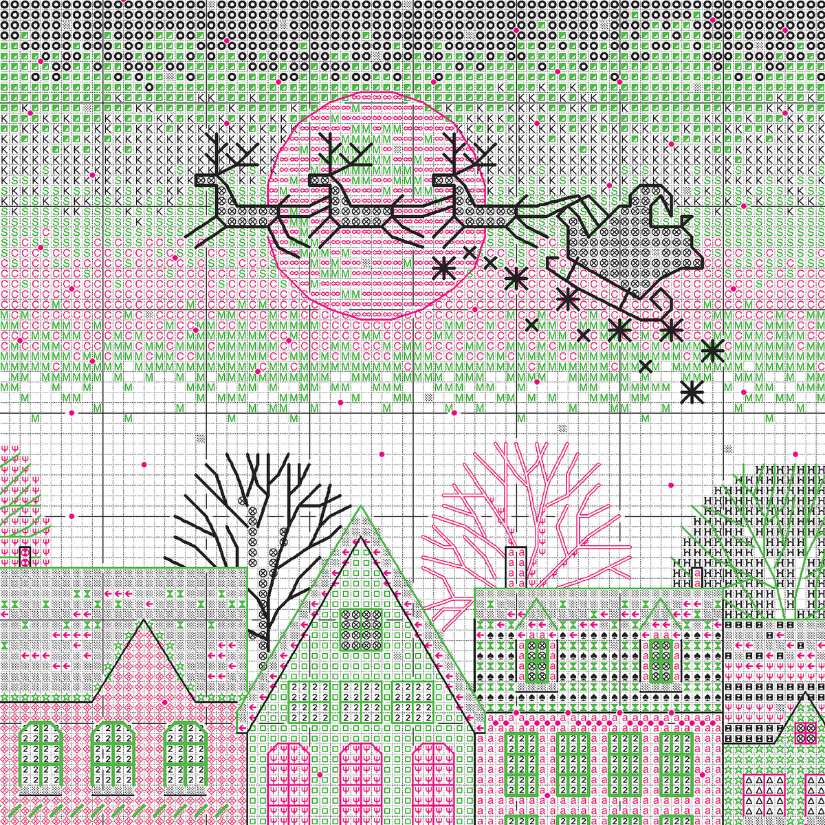 Dimensions Skating Stocking Counted Cross Stitch Kit, 16" long