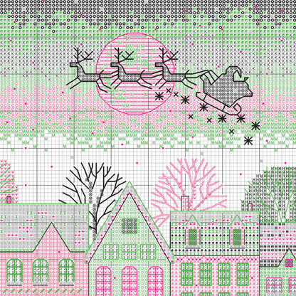 Dimensions Skating Stocking Counted Cross Stitch Kit, 16" long