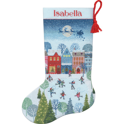 Dimensions Skating Stocking Counted Cross Stitch Kit, 16" long
