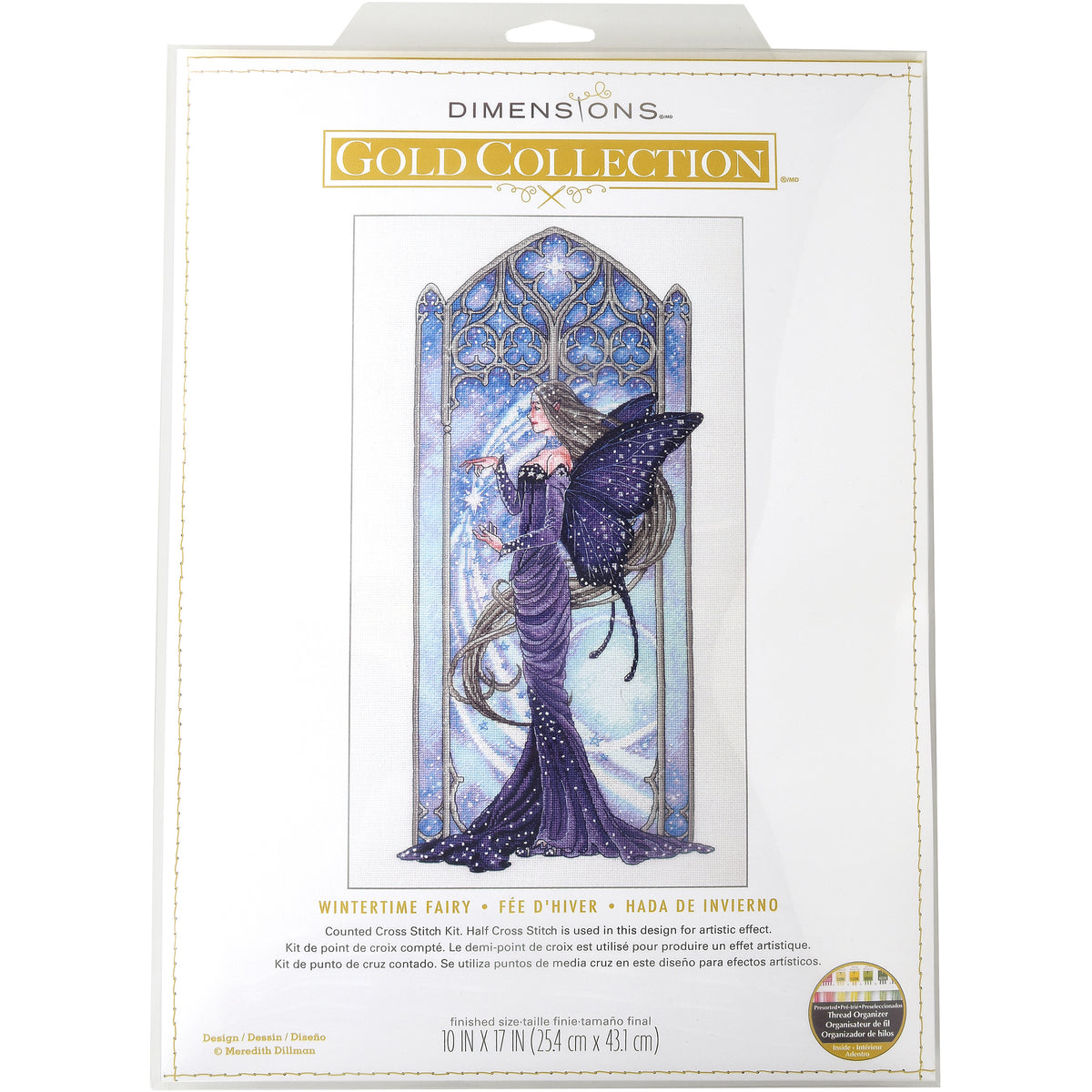 Dimensions Gold Collection Wintertime Fairy Counted Cross Stitch Kit, 10" x 17"